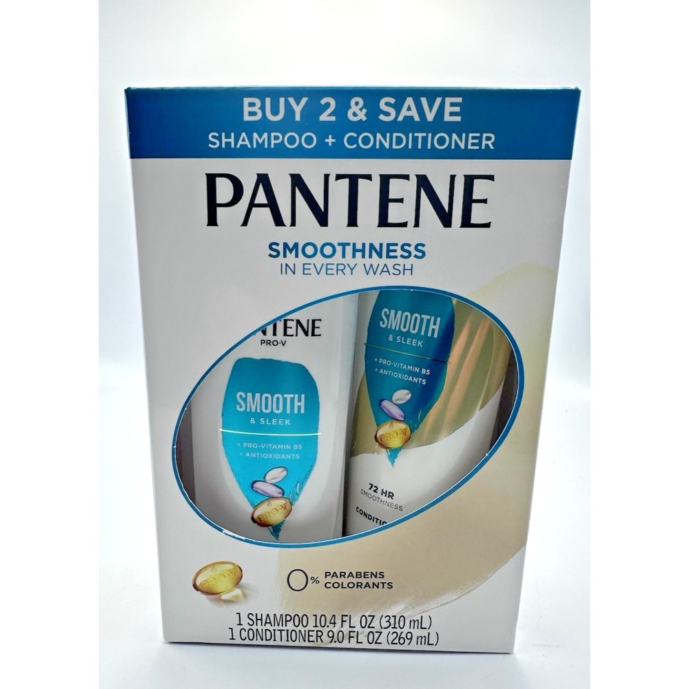 Pantene shampoo 10.4 oz & conditioner 9.0 oz smooth & sleek